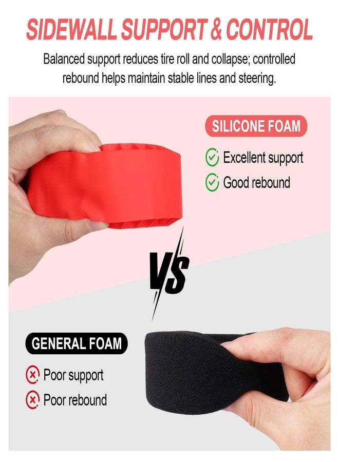 Hobbyfire Soft 2.2" Silicone Tire Inserts for RC Crawlers, 4-Pack - Fits 132-134 mm 5.25" OD, 125×45 mm - Waterproof, Sidewall Stabilization, Traction and Climbing Control (Red) - Image 5